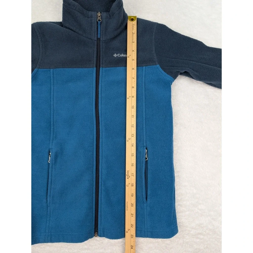Columbia Full Zip Jacket Youth M Blue Fleece Zip Pockets Lightweight